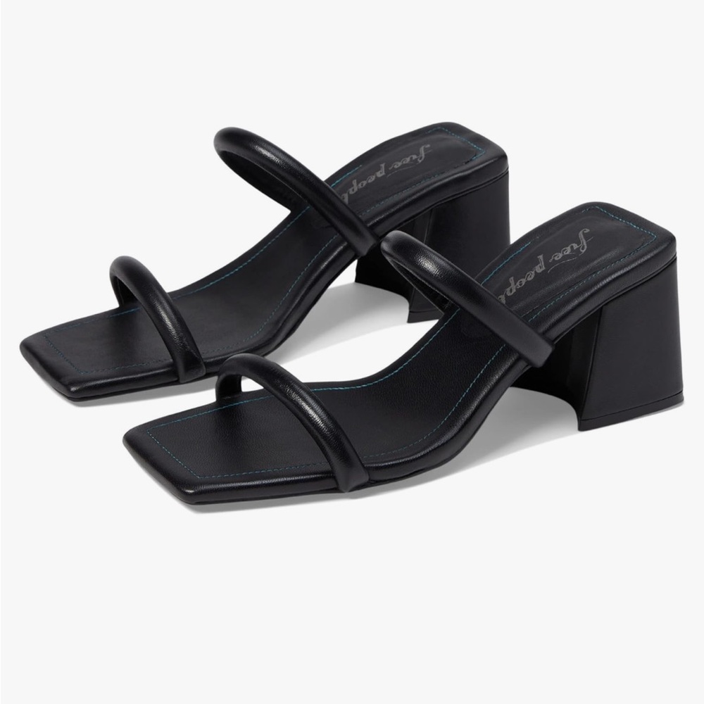 Free People Parker double strap black heel sandals NEW